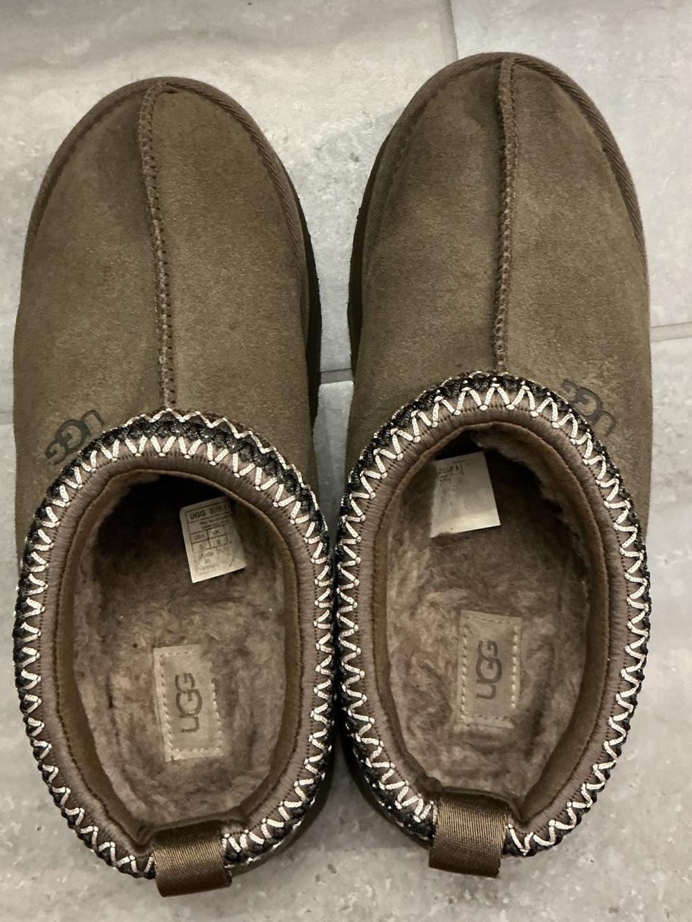 UGG Women’s Tazz Chestnut Suede Platform Slippers - Picture 12 of 13